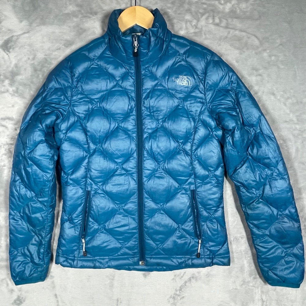 The North Face Womens 600 Down Puffer Jacket Blue Diamond Quilted Small